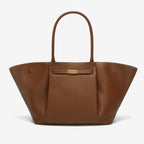 Brown Manhattan Tote Maxi with dual top handles, front view