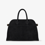 Margaux Suede Carryall Bag in Black - Front View