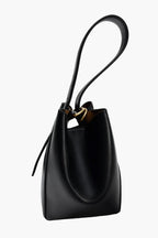 black bucket bag long strap crossbody women convertible