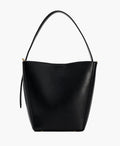 structured black bucket bag women top handle elegant convertible