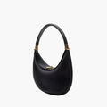 crescent shoulder bag black women elegant gold hardware
