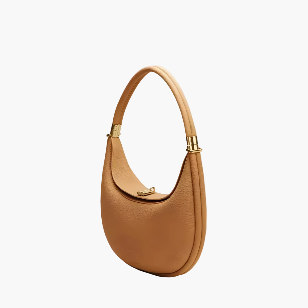 crescent shoulder bag chestnut women structured