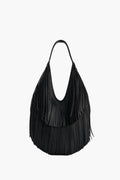 fringe tote bag black women statement shoulder elegant