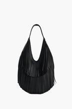 fringe tote bag black women statement shoulder elegant