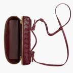 woven mini crossbody bag open interior women spacious zip closure