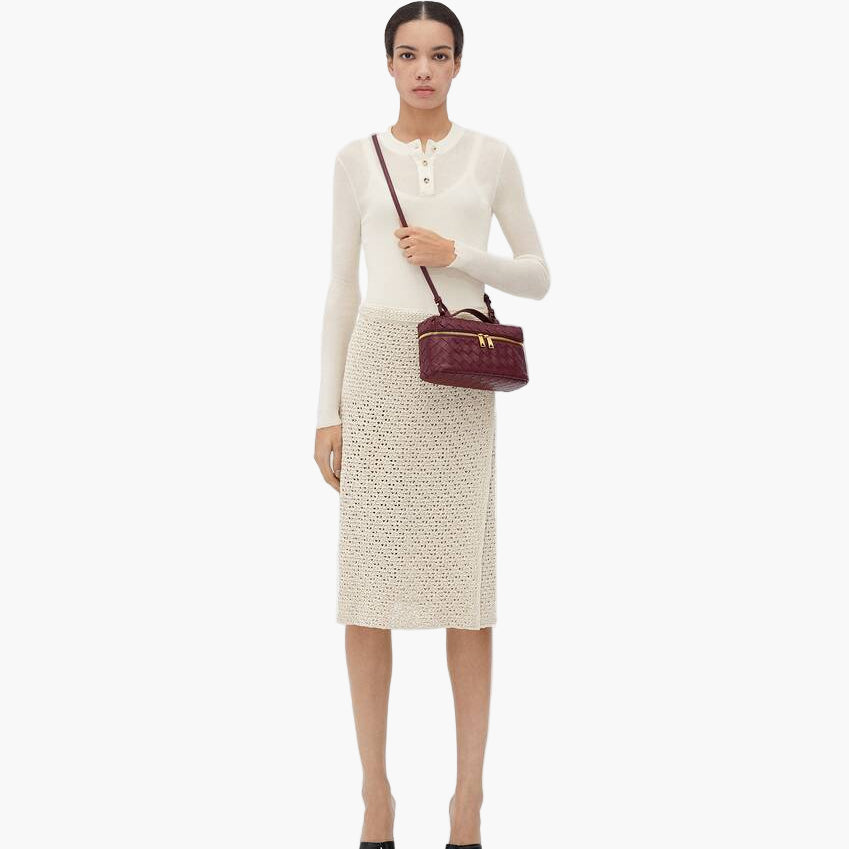 women wearing woven mini crossbody bag shoulder street style elegant