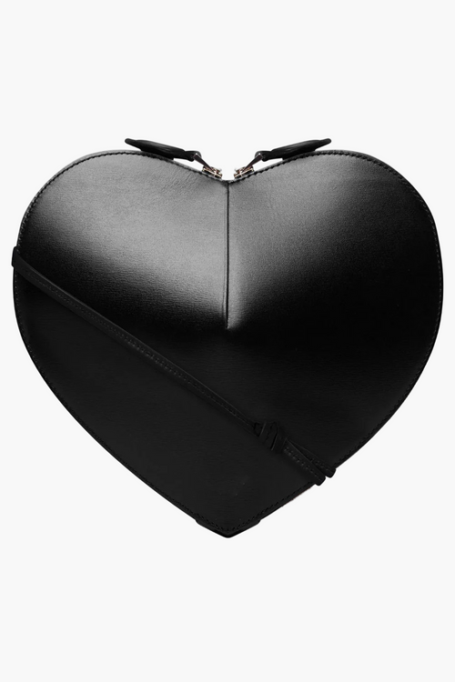 heart shaped bag black women sculptural crossbody evening
