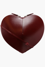 heart shaped bag burgundy women structured elegant evening