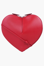 heart shaped bag red women structured statement evening