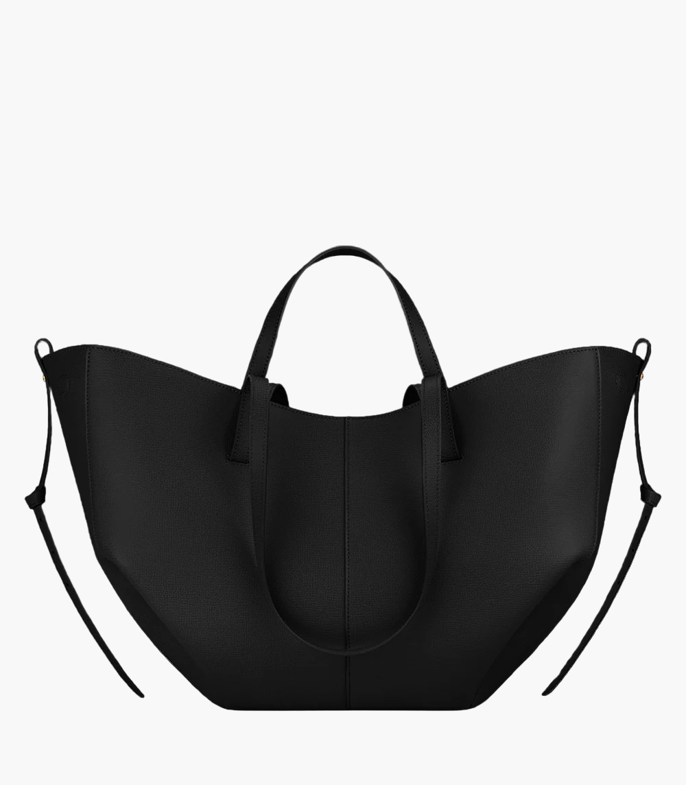 winged tote bag black medium women structured everyday