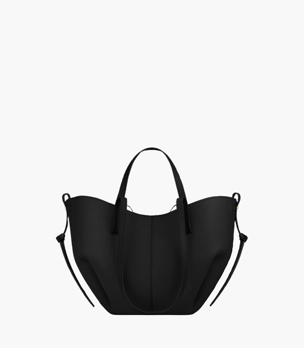 winged tote bag black small women sculptural elegant