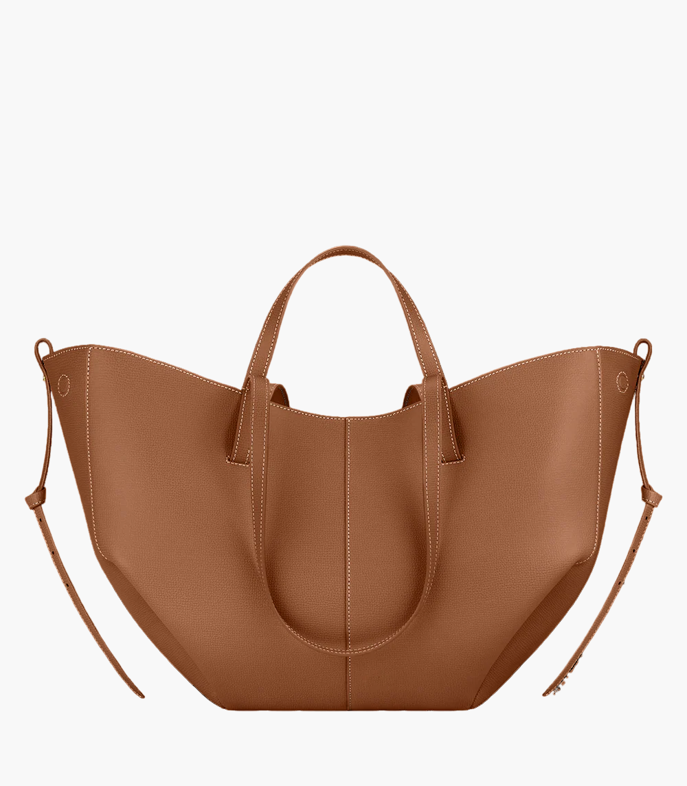 winged tote bag brown medium women everyday grain structured