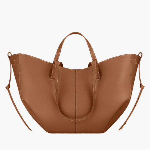winged tote bag brown medium women everyday grain structured