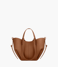 winged tote bag brown small women sculptural grain elegant