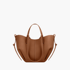 winged tote bag brown small women sculptural grain elegant