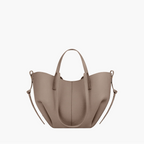 winged tote bag taupe small women sculptural neutral