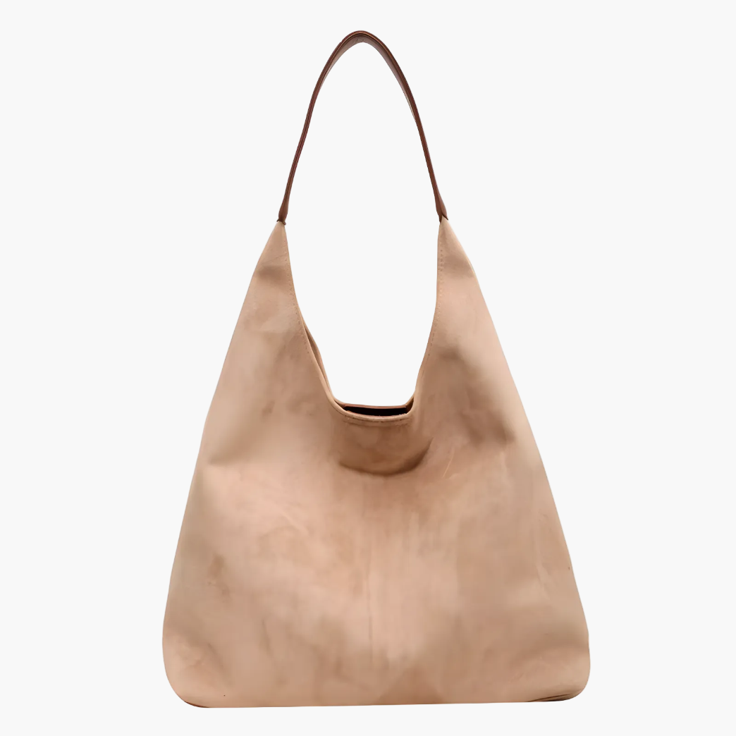 suede hobo tote bag cream women unstructured slouchy neutral elegant