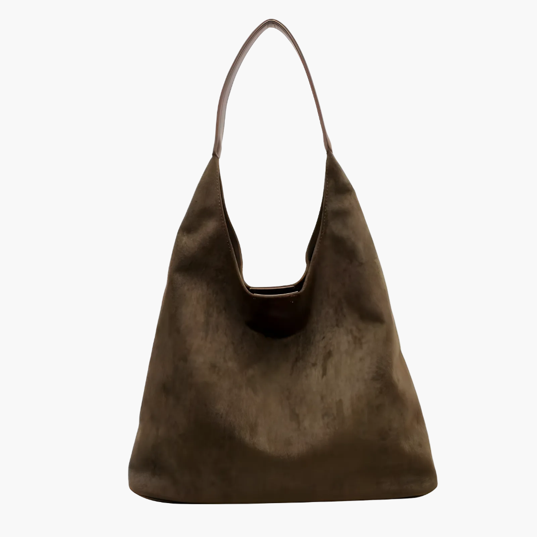suede hobo tote bag rust brown women unstructured slouchy elegant