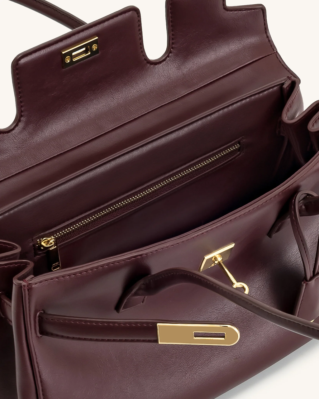 structured shoulder bag burgundy interior women spacious