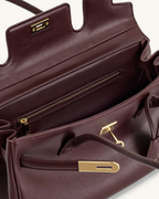 structured shoulder bag burgundy interior women spacious