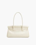 structured shoulder bag vanilla cream back view women
