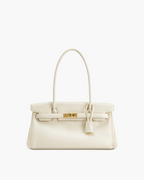 structured shoulder bag vanilla cream women gold hardware elegant