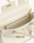 structured shoulder bag vanilla cream interior women spacious