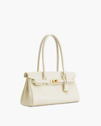 structured shoulder bag vanilla cream side view women