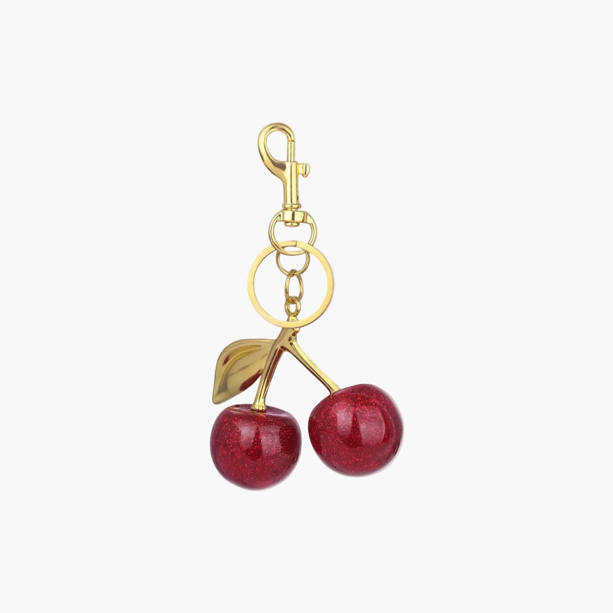 cherry bag charm red women cute handbag accessory keychain