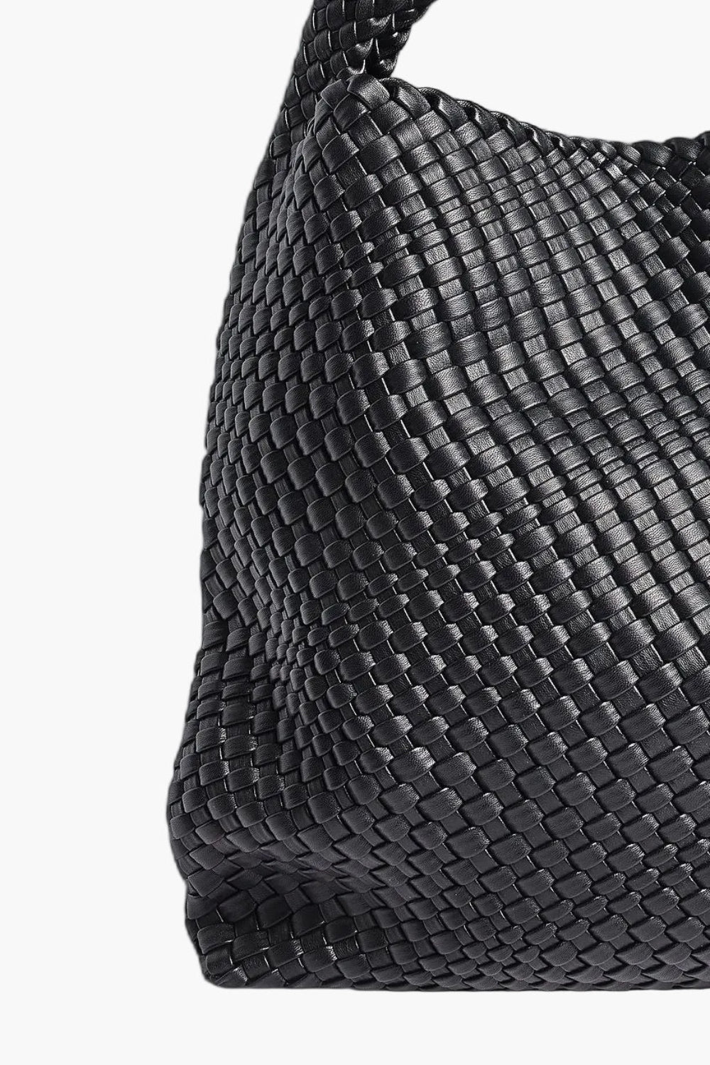 black woven tote bag texture detail - black - tote bag