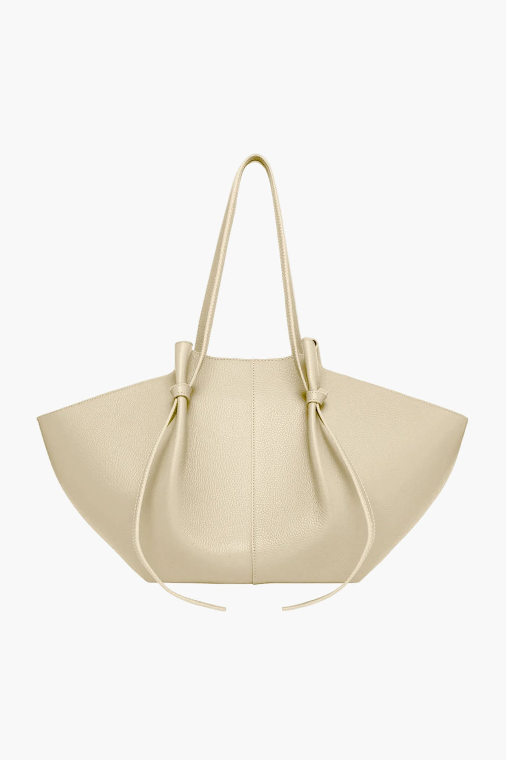 knotted tote bag beige cream women oversized neutral