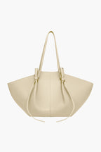 knotted tote bag beige cream women oversized neutral