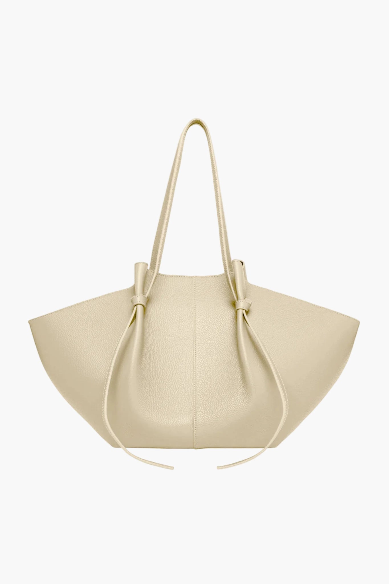 knotted tote bag beige cream women oversized neutral