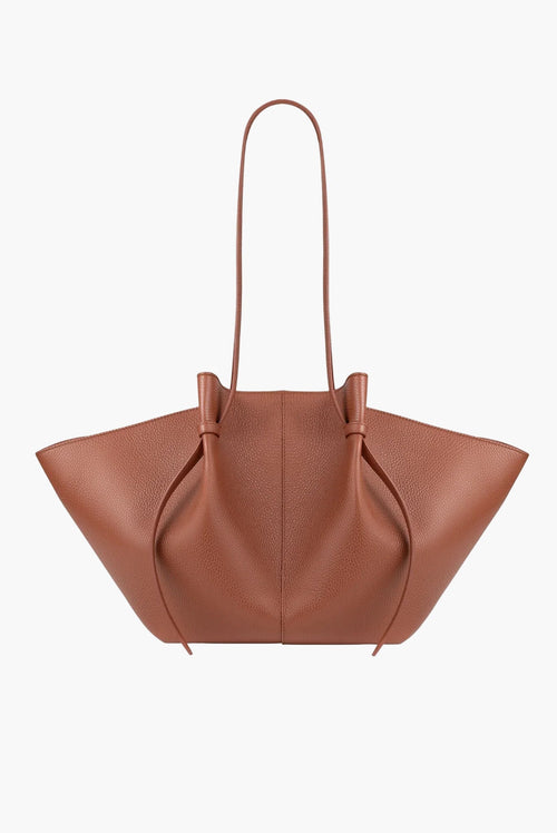 knotted tote bag brown women oversized elegant