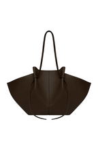knotted tote bag dark brown women oversized elegant everyday