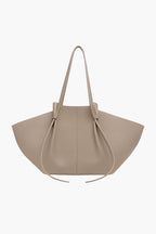 knotted tote bag taupe women neutral oversized elegant