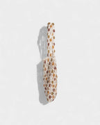 cream macrame stone bead tote bag hanging wall view - cream - tote bag