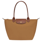 Pliage Medium Tote Bag in caramel brown with contrasting handles and gold-tone hardware
