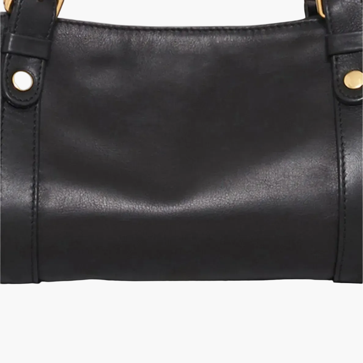 black slouch bag back view women gold hardware elegant
