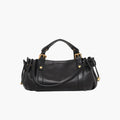 slouch shoulder bag black women gold hardware top handle elegant