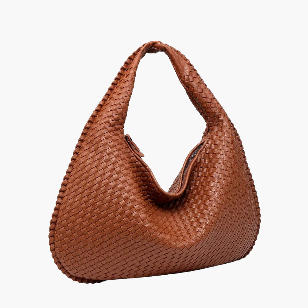 woven hobo shoulder bag tan brown women everyday