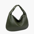 woven hobo shoulder bag olive green women