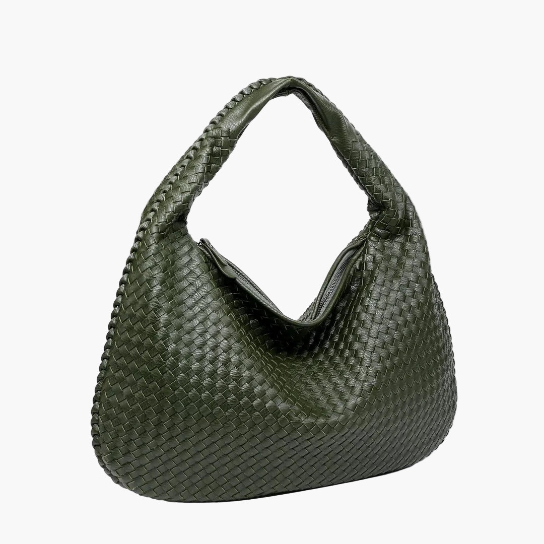 woven hobo shoulder bag olive green women