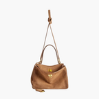 faux suede shoulder bag camel detachable strap women convertible