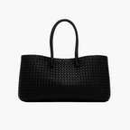 woven tote bag black women structured double handle elegant