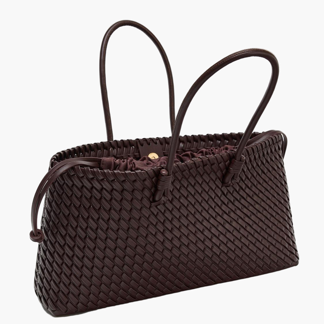 woven tote bag burgundy small front women structured