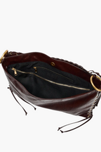 corset shoulder bag brown interior zipper women spacious everyday