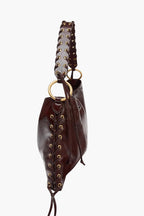 corset shoulder bag cacao side view braided handle women structured