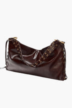 corset shoulder bag cacao side view braided handle women structured